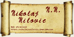 Nikolaj Milović vizit kartica